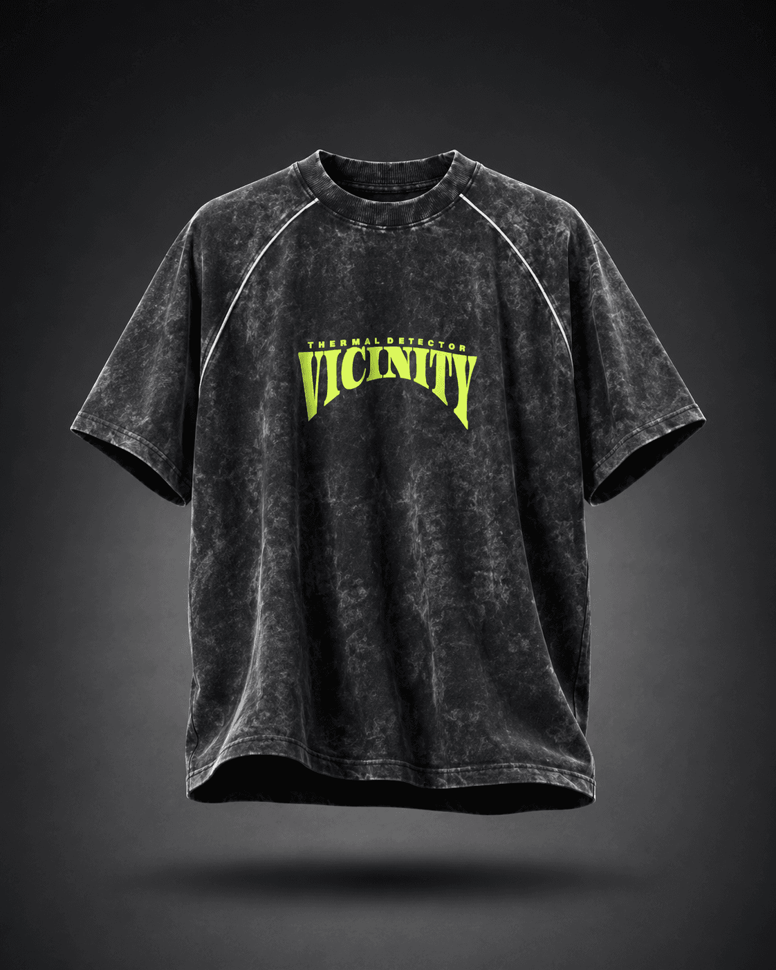 Vicinity Thermal Detector Oversized Acid Wash T-Shirt for Men – Premium Streetwear Black Tee - alternate view