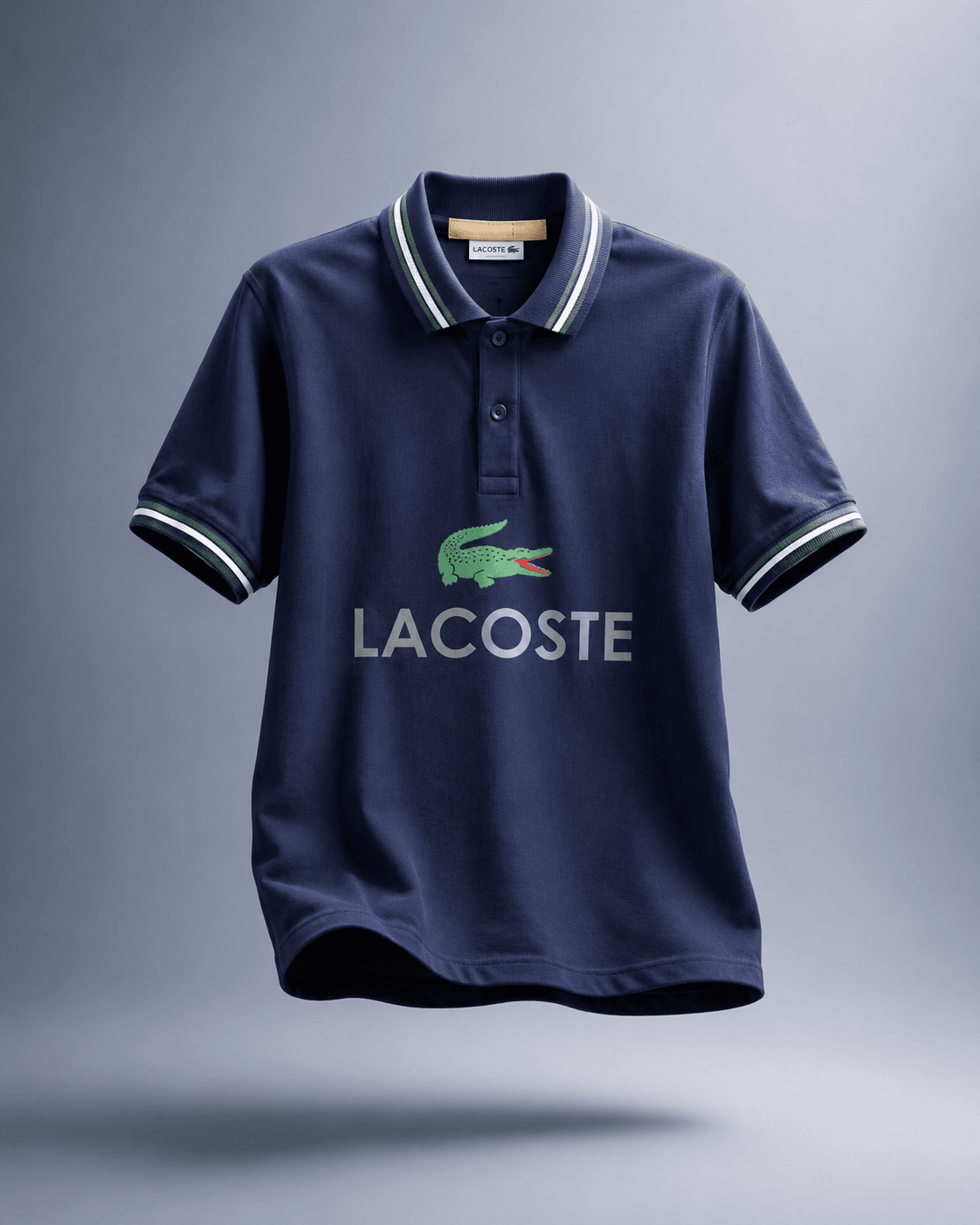 Lacoste Men's Navy Logo Polo T-Shirt | Premium Cotton Regular Fit Collared Tee - alternate view