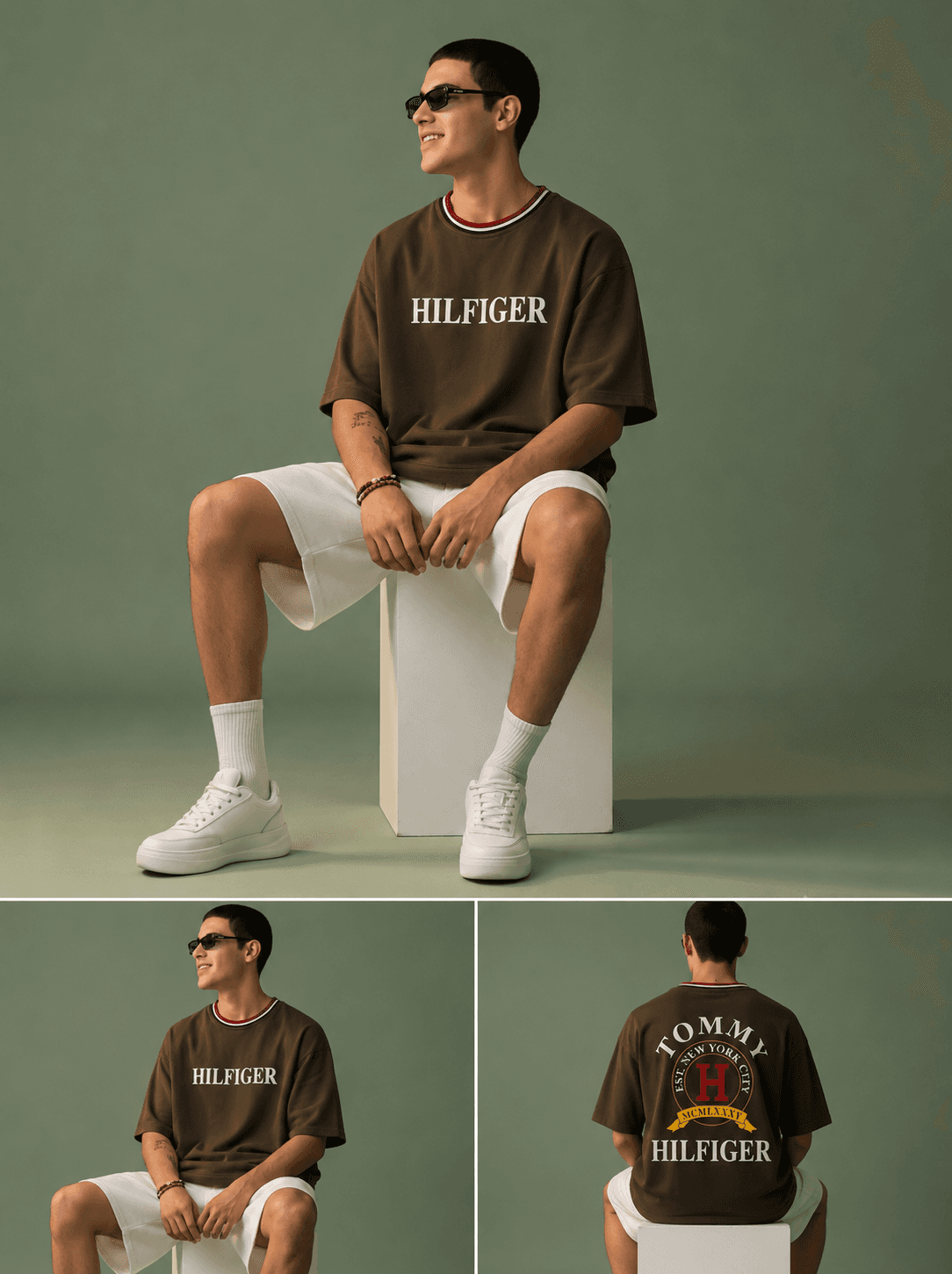 Vintage Brown Heritage Oversized Graphic T-Shirt
