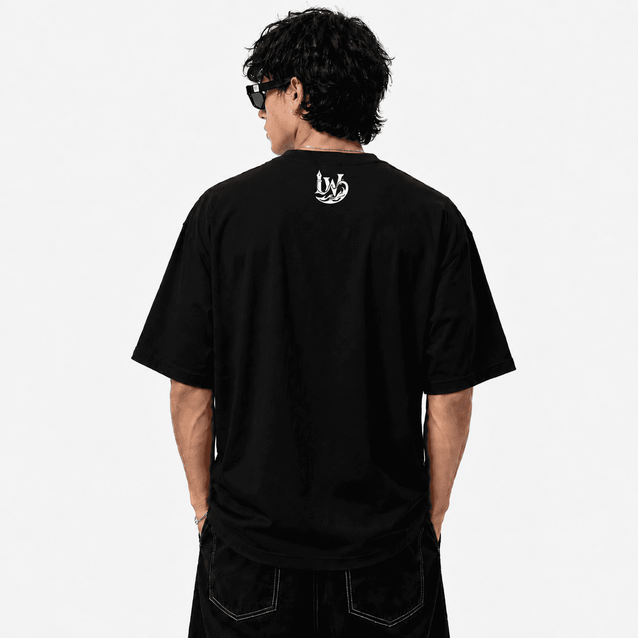 Men's Black Oversized INKWAVE T-Shirt | Premium Streetwear - alternate view