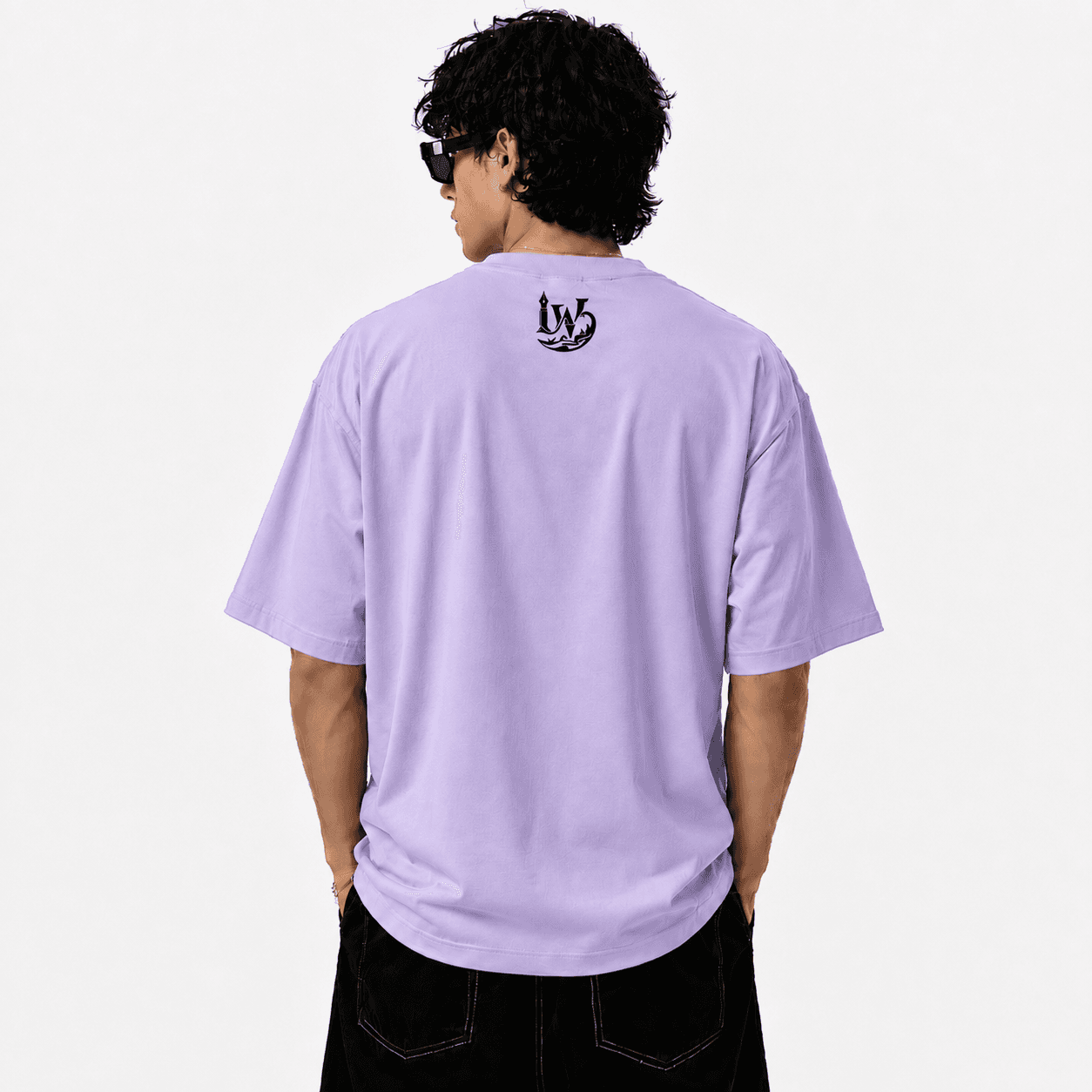INKWAVE Lavender Oversized Graphic T-Shirt | Men's Heavyweight Streetwear Tee - alternate view