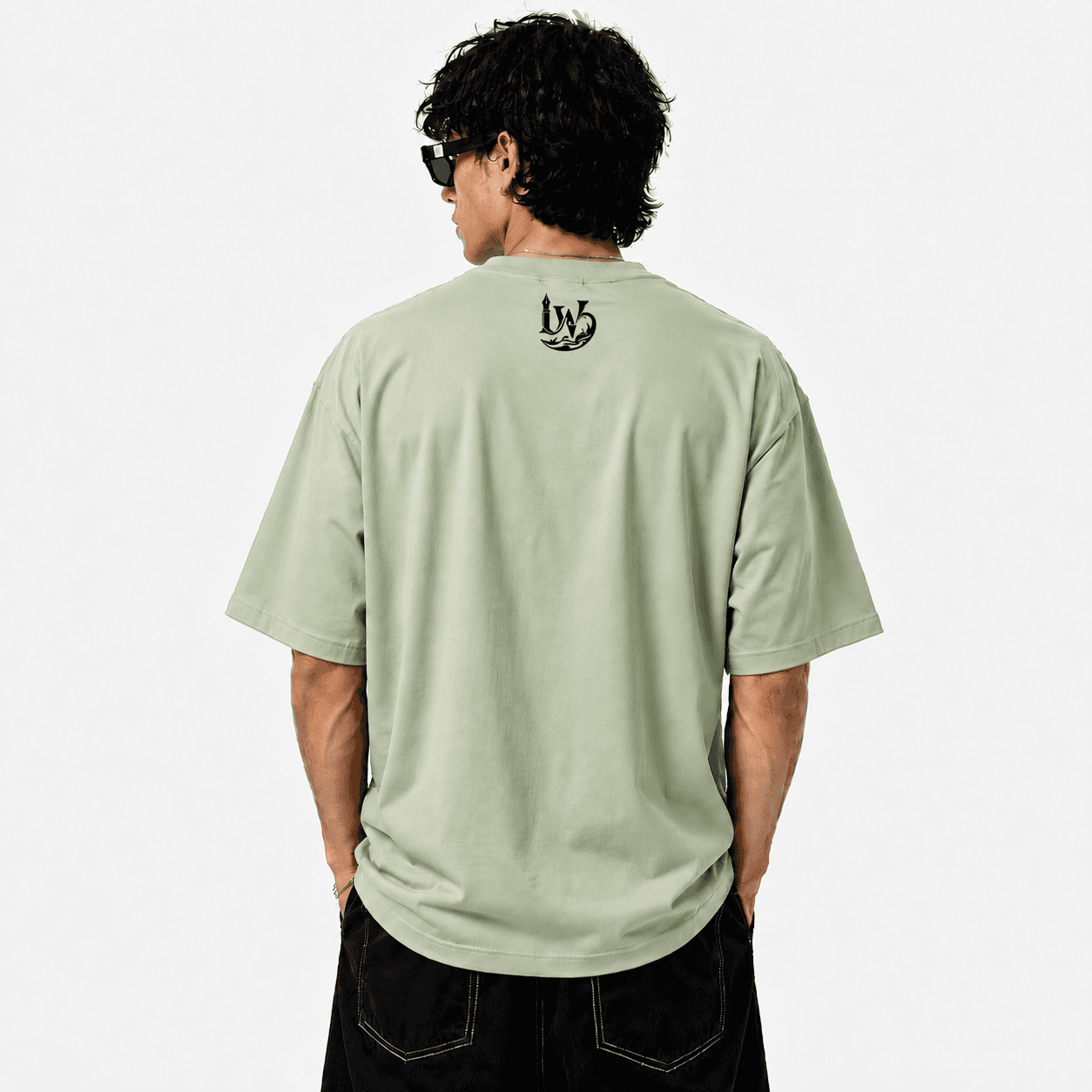 INKWAVE Sage Mint Oversized Graphic T-Shirt - alternate view