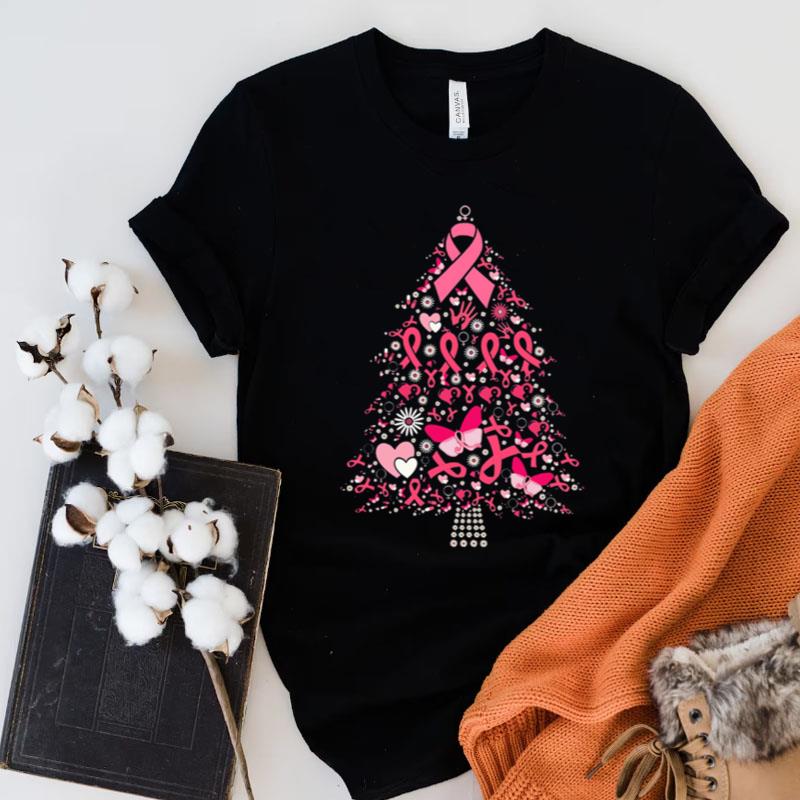 Breast Cancer Awareness Tree Christmas Shirts