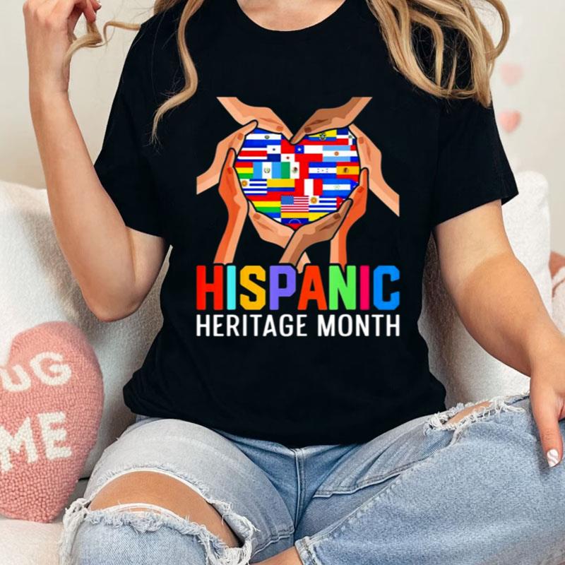 Latin Countries Hands Heart Flags Hispanic Heritage Month Shirts