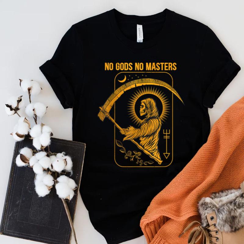 No Gods No Masters Satanic Evil Baphomet Tarot Death Satan Shirts