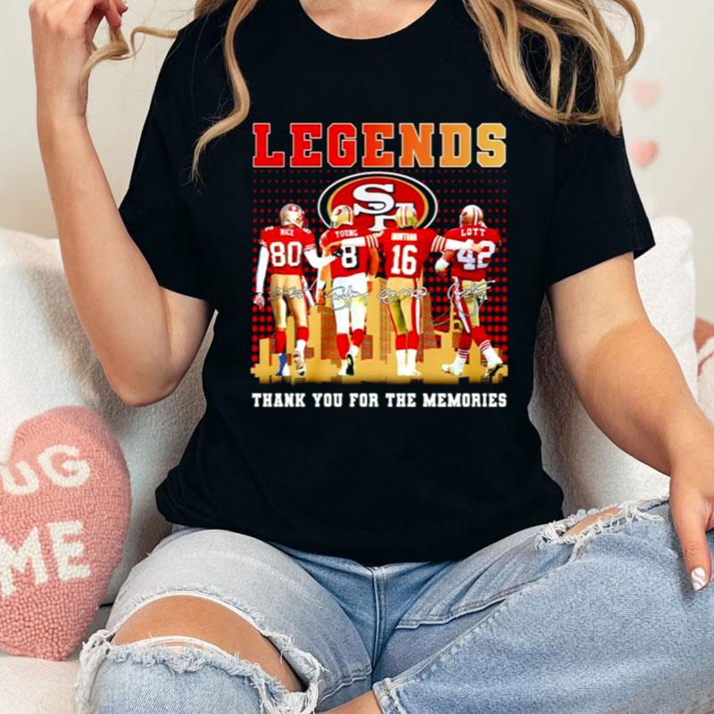 San Francisco 49Ers Legends Thank You For The Memories Signature Shirts