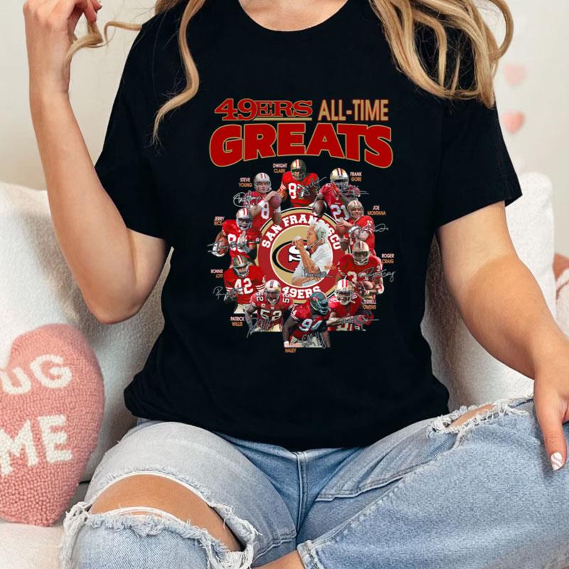 San Francisco 49Ers Members All Time Greats Signatures Shirts