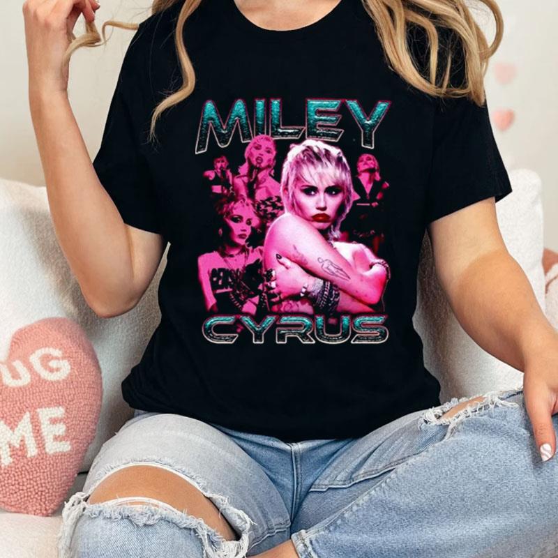 Vintage Miley Singer 90S Retro Miley Cyrus Collage Shirts