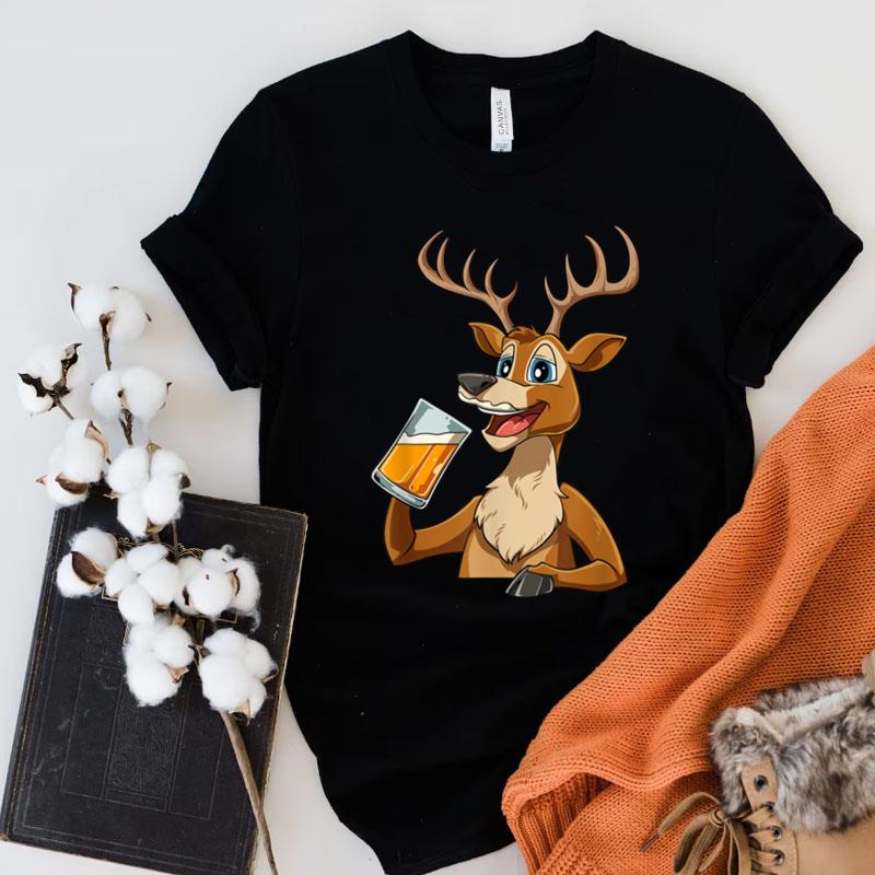 Deer Drinking Beer For A Hunter Shirts
