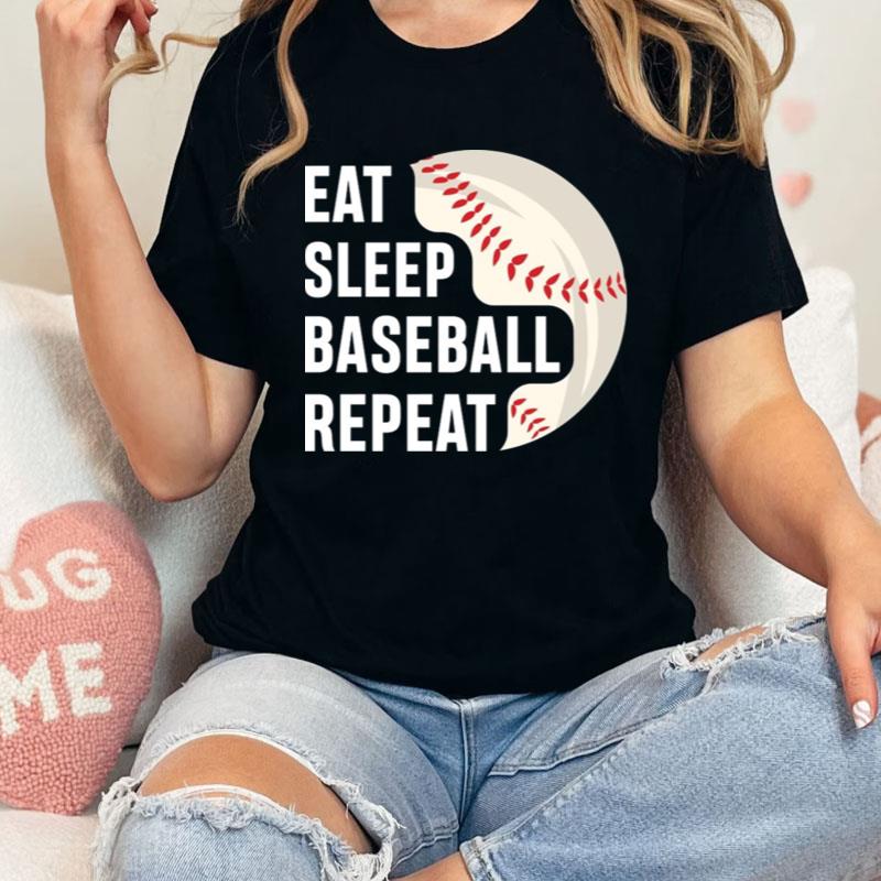 Eat Sleep Baseball Repeat Logo Shirts