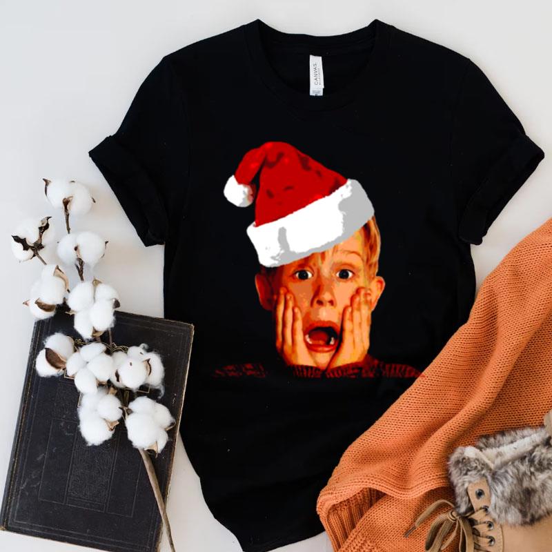 Home Alone Santa Hat Macaulay Culkin Christmas Holiday Shirts