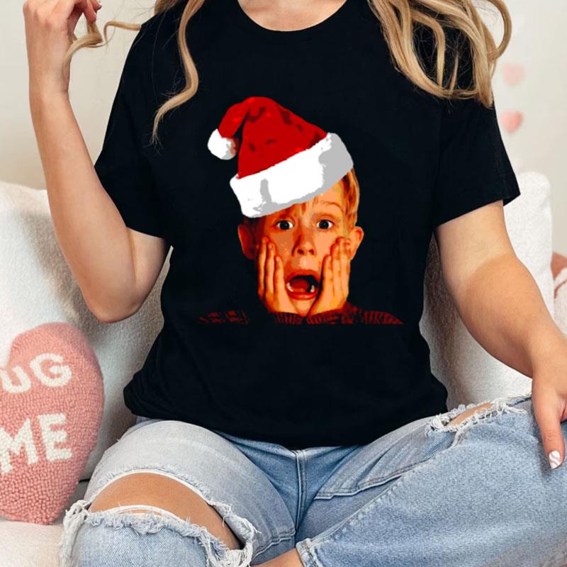 Home Alone Santa Hat Macaulay Culkin Christmas Holiday Shirts