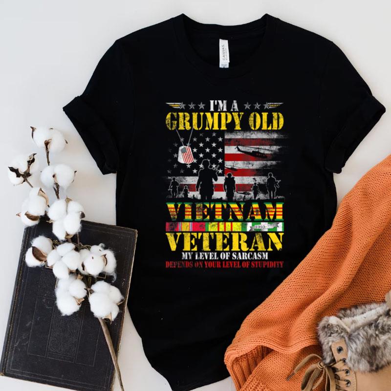 I'm A Grumpy Old Vietnam Veteran American Flag Vietnam War Shirts