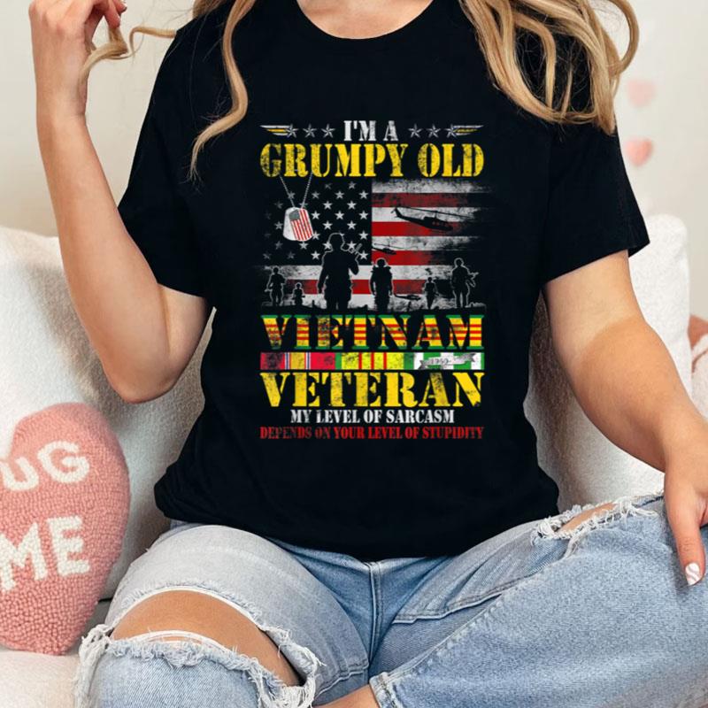 I'm A Grumpy Old Vietnam Veteran American Flag Vietnam War Shirts