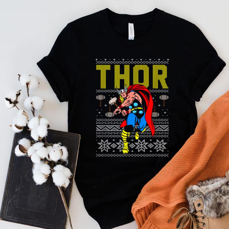 Marvel Thor Retro Ugly Sweater Christmas Graphic Shirts