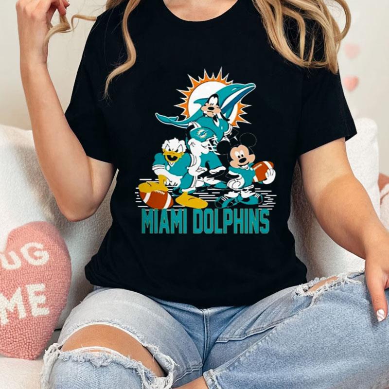 Mickey Mouse Donald And Goofy Miami Dolphins Football Shirts