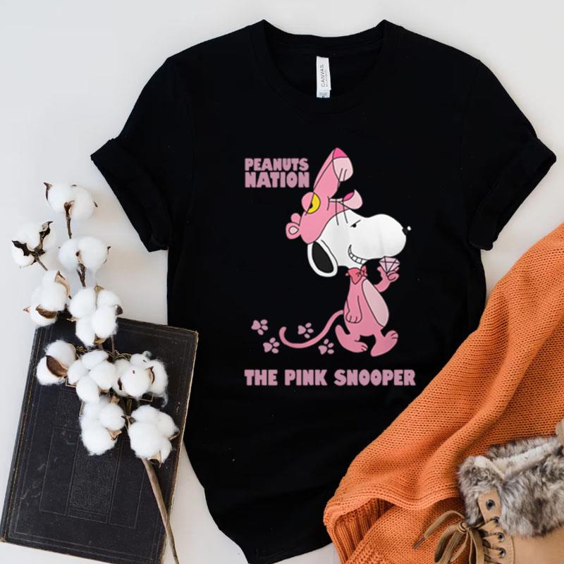 Peanuts Nation The Pink Snooper Funny Cute Snoopy Pink Panther Lovers Shirts