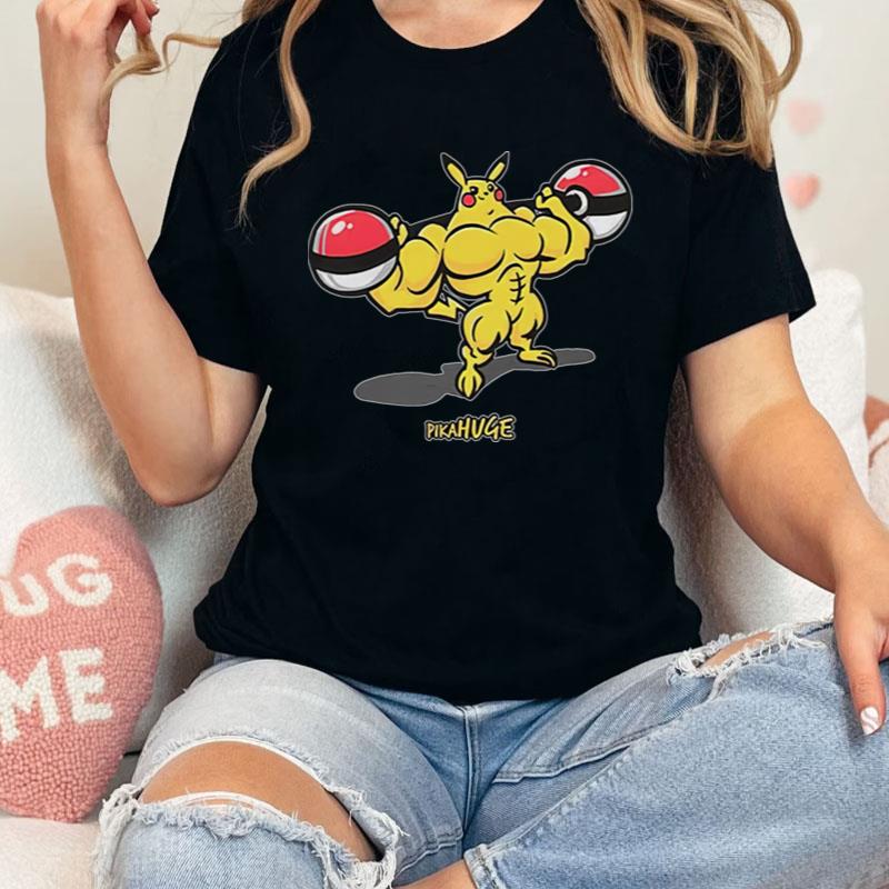 Pika Huge Buff Pikachu Pokemon Shirts