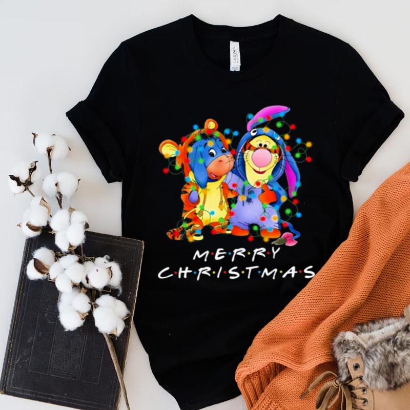 Pooh Bear And Tigger Friends Merry Christmas Lights Shirts