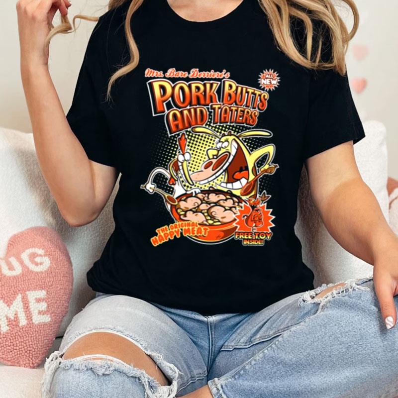 Pork Butts And Taters Cow And Chicken Cartoon Shirts