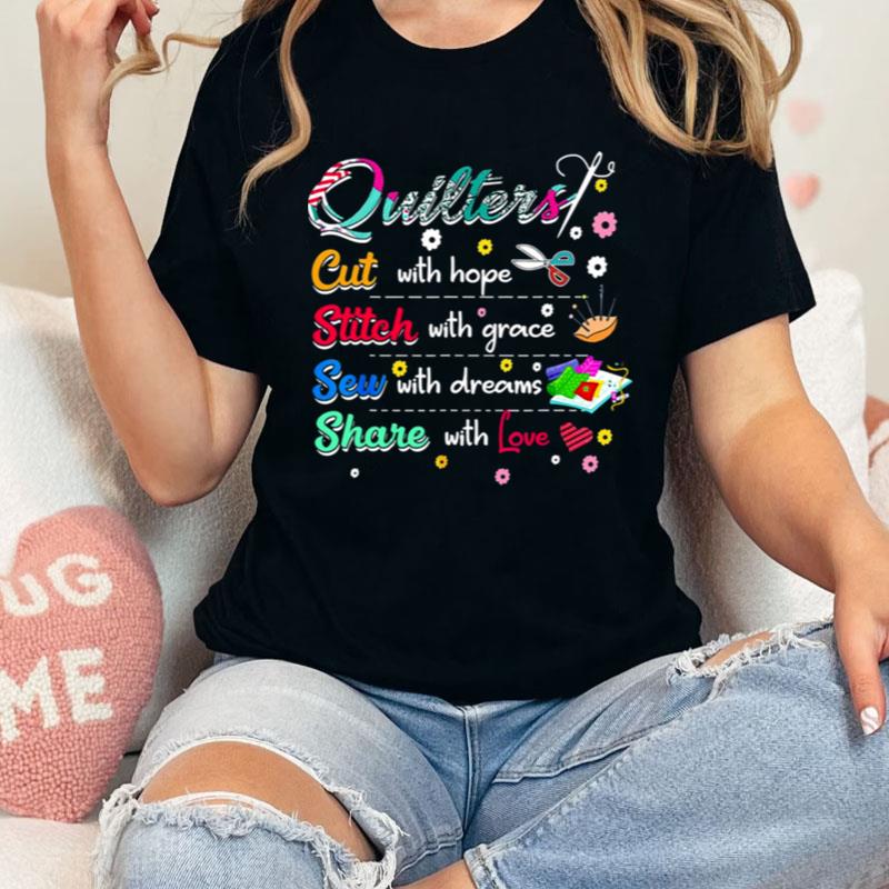 Quilting Quilters Cut Stitch Sew Shirts