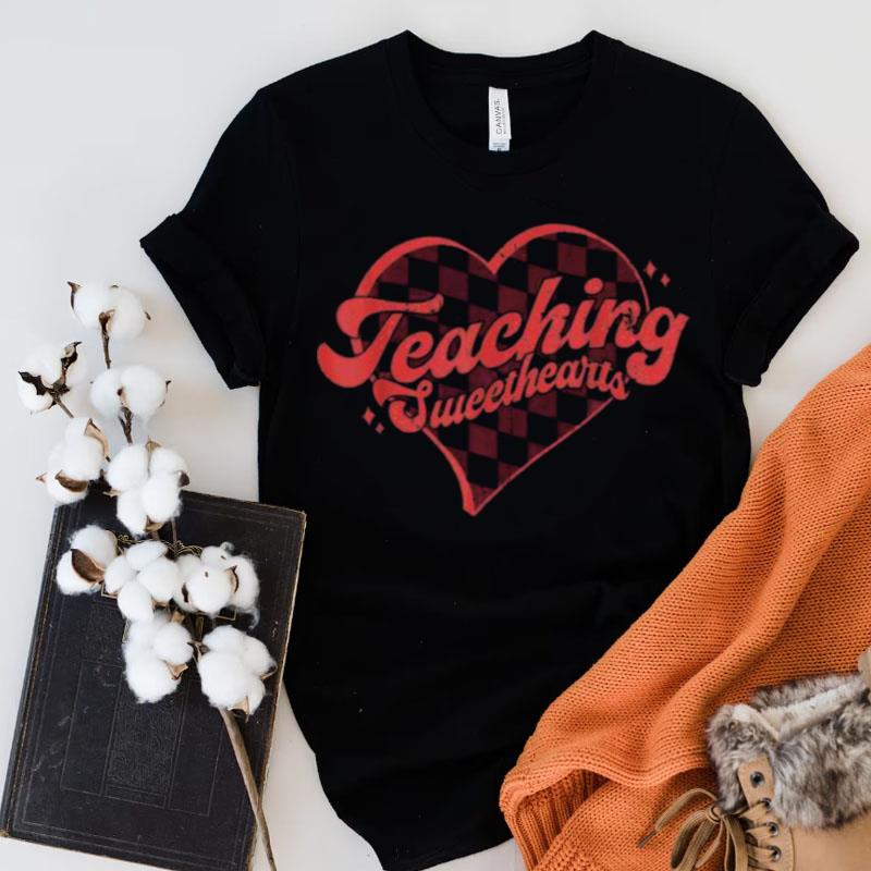Teaching Sweethearts Checkered Heart Valentines Day Teacher Shirts