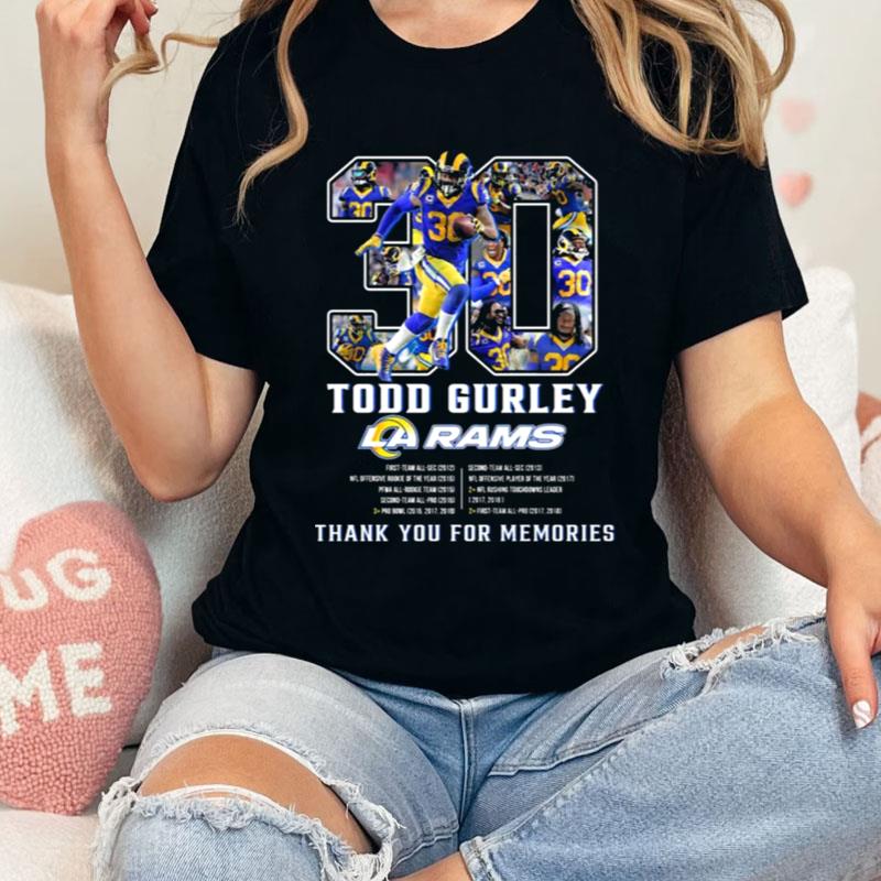 Todd Gurley Los Angeles Rams Thank You For The Memories Signature Shirts