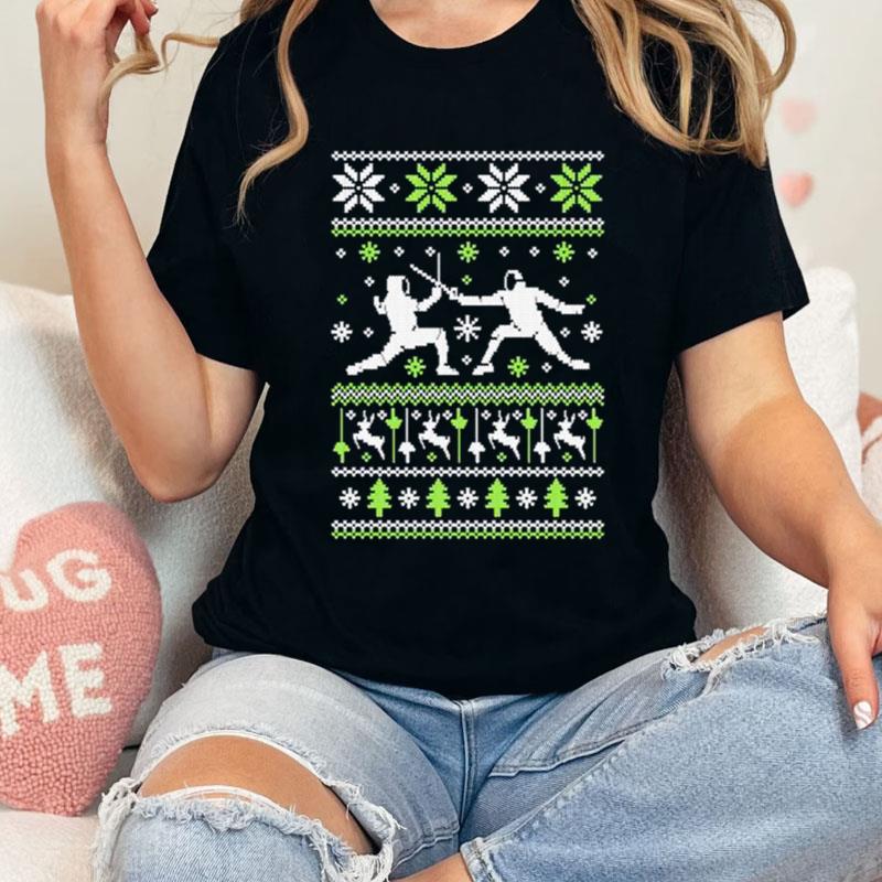 Top Fencing Ugly Christmas Sweater Xmas Shirts