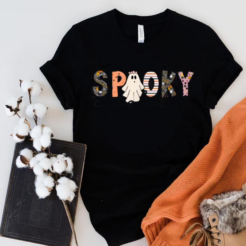 Trick Treat Groovy Ghost Halloween Pumkin Spooky Crocheter Shirts