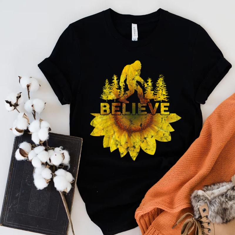 Vintage Sunflower Bigfoot Believe Shirts
