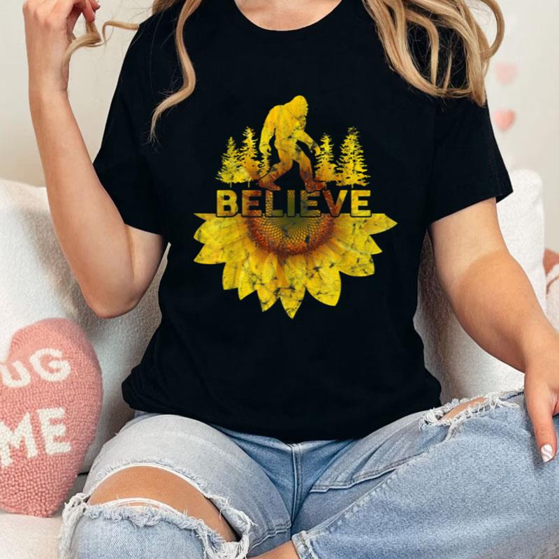 Vintage Sunflower Bigfoot Believe Shirts