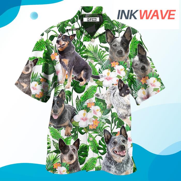 Australian Cattle Dog Tropical Floral Hawaiian Shirt