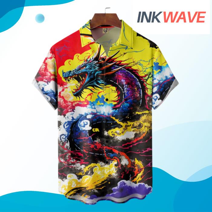 Colorful Dragon Art Hawaiian Shirt