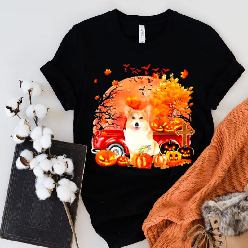 Corgi Dog Hollowed Pumpkin Moon Shirts
