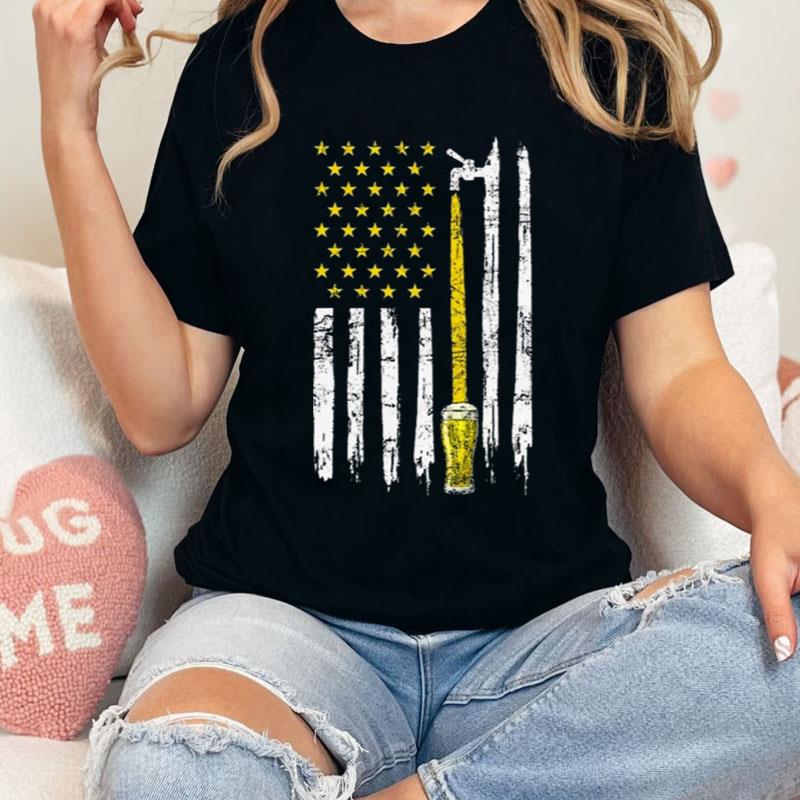 Craft Beer American Flag Usa 4Th Of July Brewery America Shirts