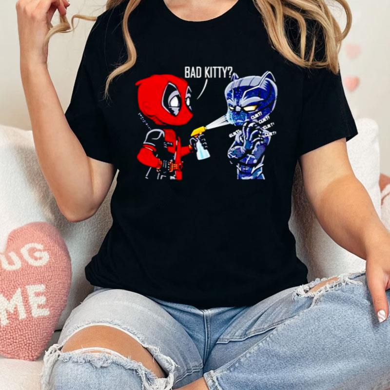 Deadpool And Black Panther Bad Kitty Shirts