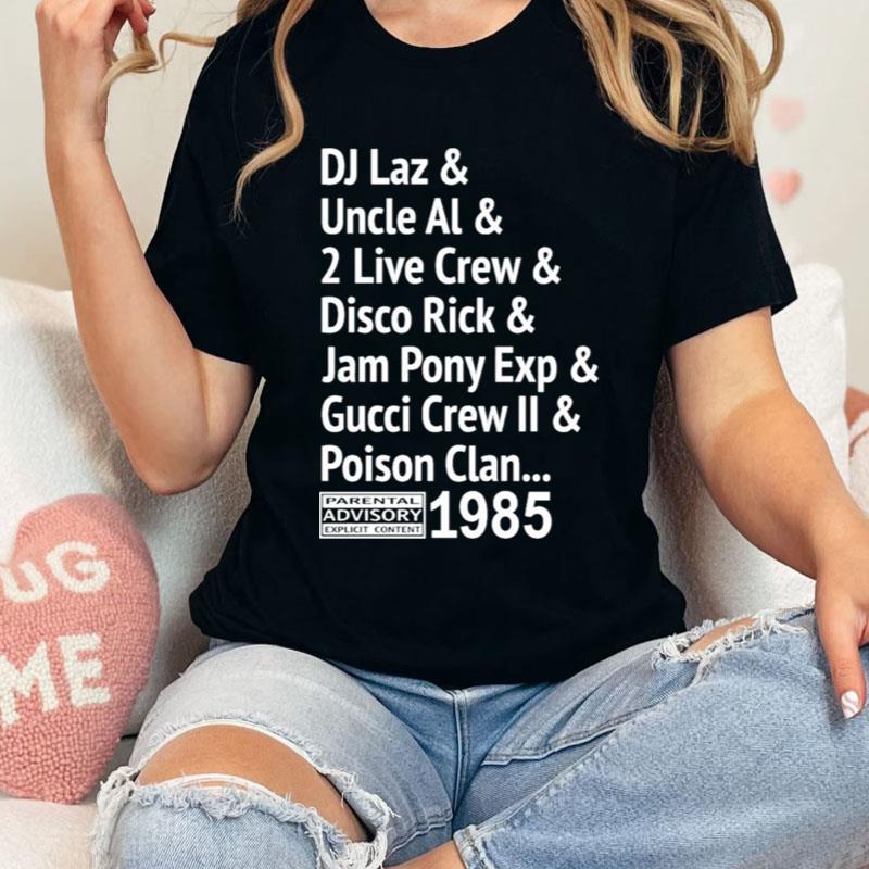 Di Laz Uncle Al 2 Live Crew Disco Rick Jam Pony Exp Gucci Crew Ii Poison Clan Shirts