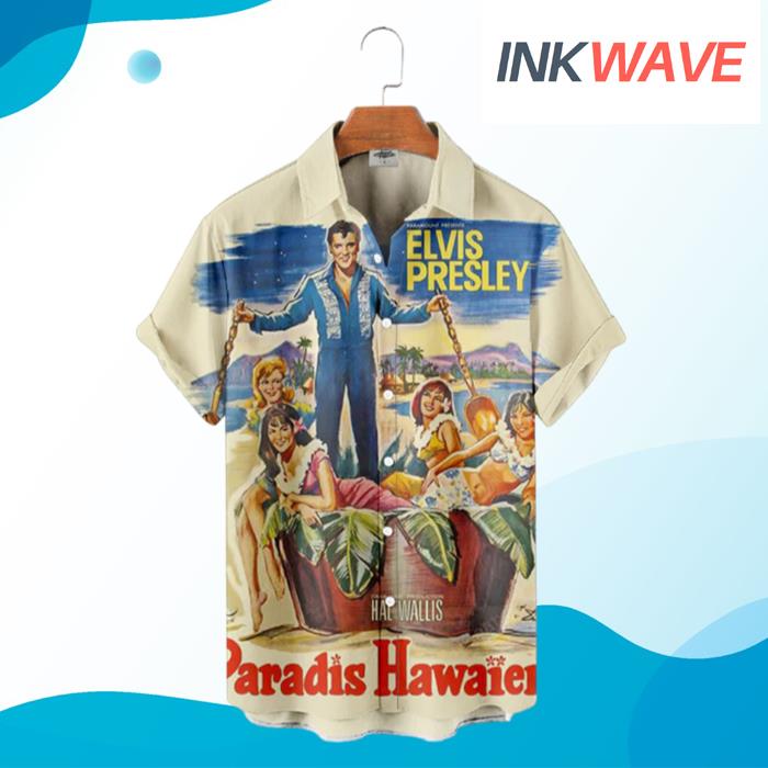 Elvis Presley Paradis With Four Girls Hawaiian Shirt