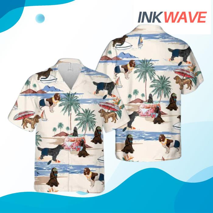 French Spaniel Summer Beach Hawaiian Shirt