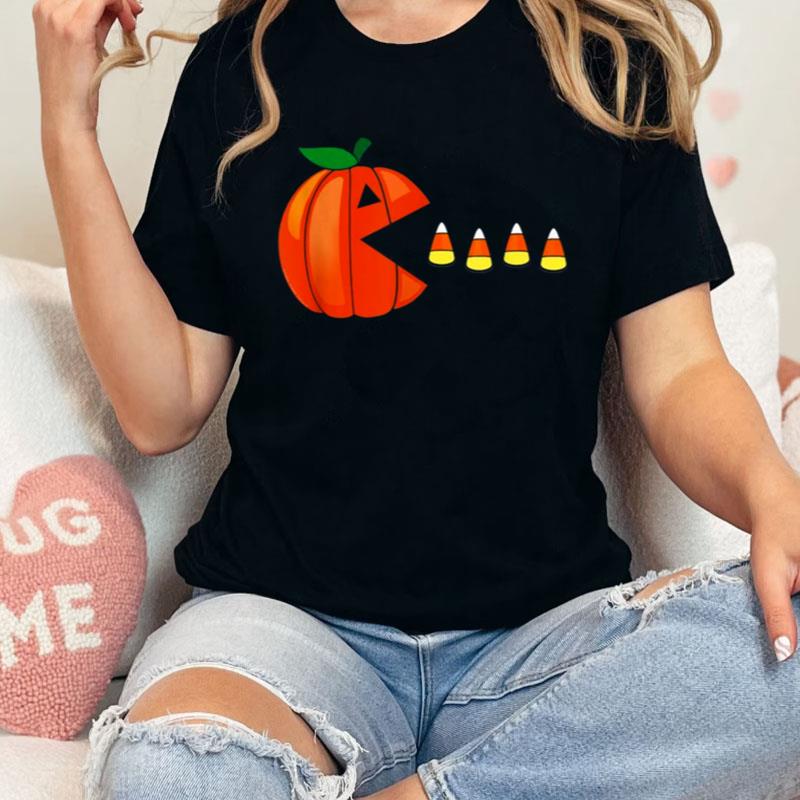 Halloween Pumpkin Eating Candy Corn Shirts