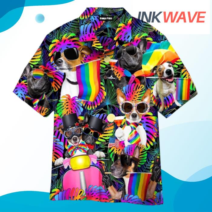 LGBT Happy Dogs Pride Month Hawaiian Shirt
