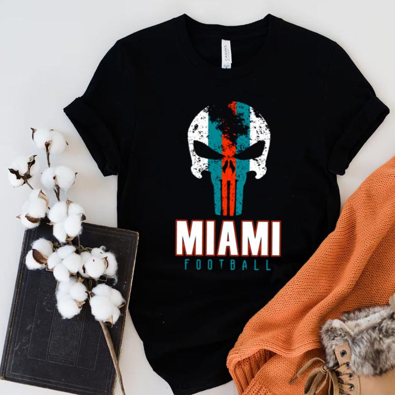 Miami Pro Football Cool Grunge Punisher Mask Logo Shirts