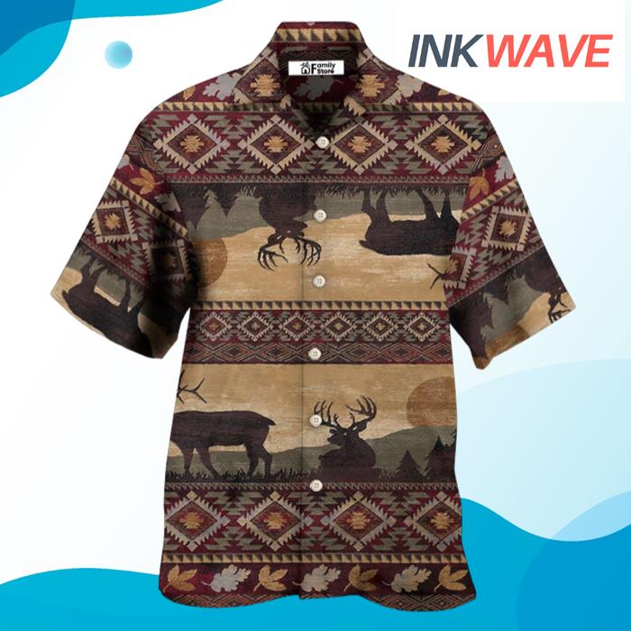 Native Style Love Peace Moose Hawaiian Shirt