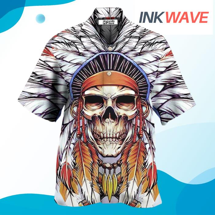 Native Style Love Peace Skull Hawaiian Shirt