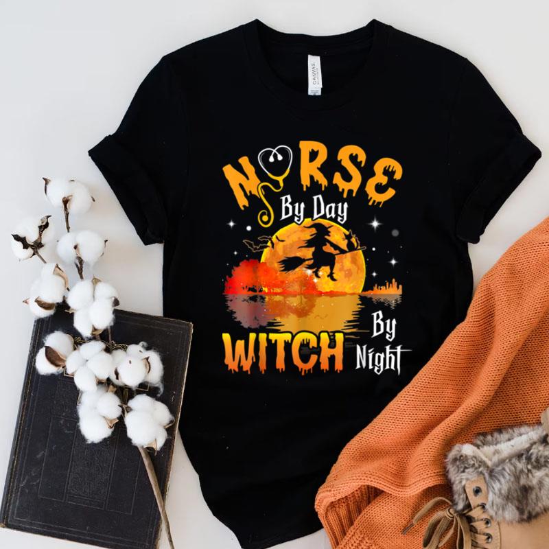 Nurse By Day Witch By Night Boo Spooky Halloween Costume Shirts