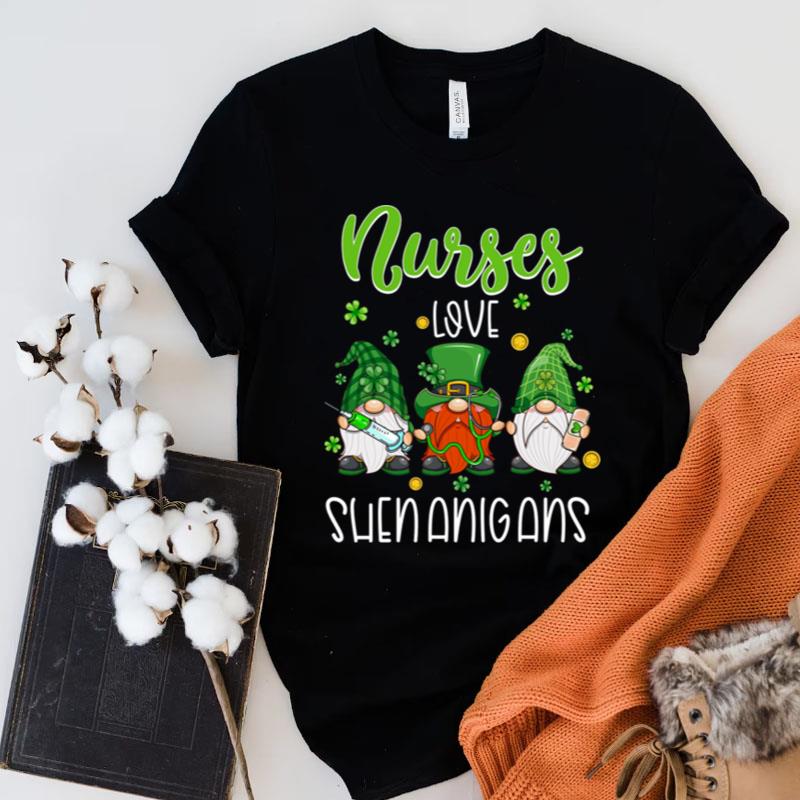Nurses Love Shenanigans Funny Gnomes Nurse St Patricks Day Shirts