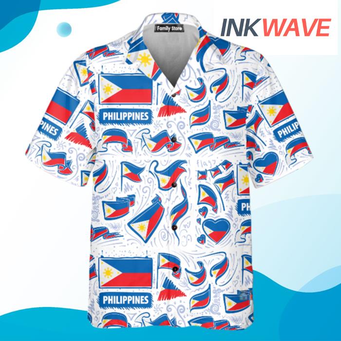 Philippines Flag Pattern Hawaiian Shirt
