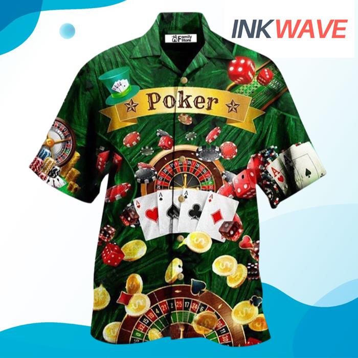 Poker Gambling Born To Play Poker Forced To Work Hawaiian Shirt