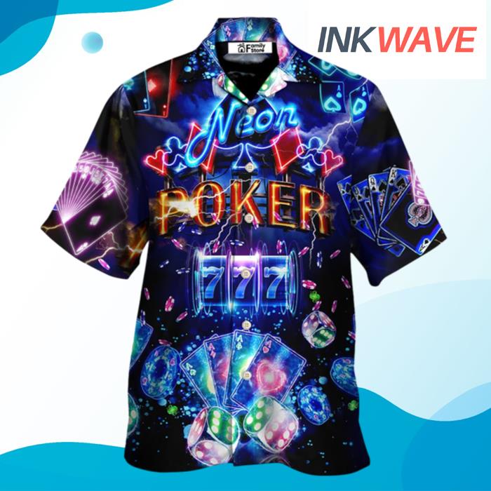 Poker Neon Casino Slot Machine With Jackpot Hawaiian Shirt