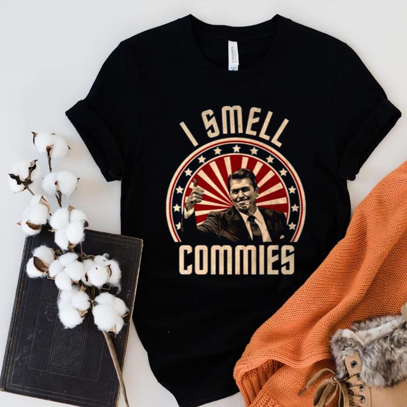 Ronald Reagan I Smell Commies Funny Political Humor Shirts